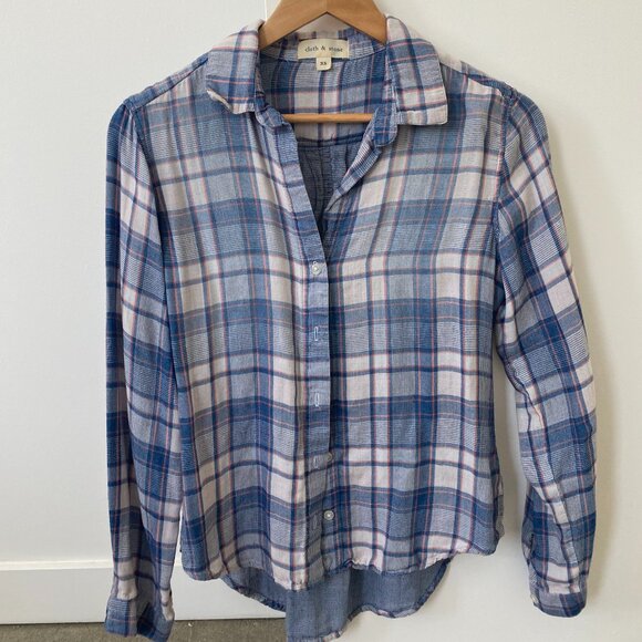 Cloth & Stone, plaid long sleeve button down shirt, Size XS - Picture 1 of 2